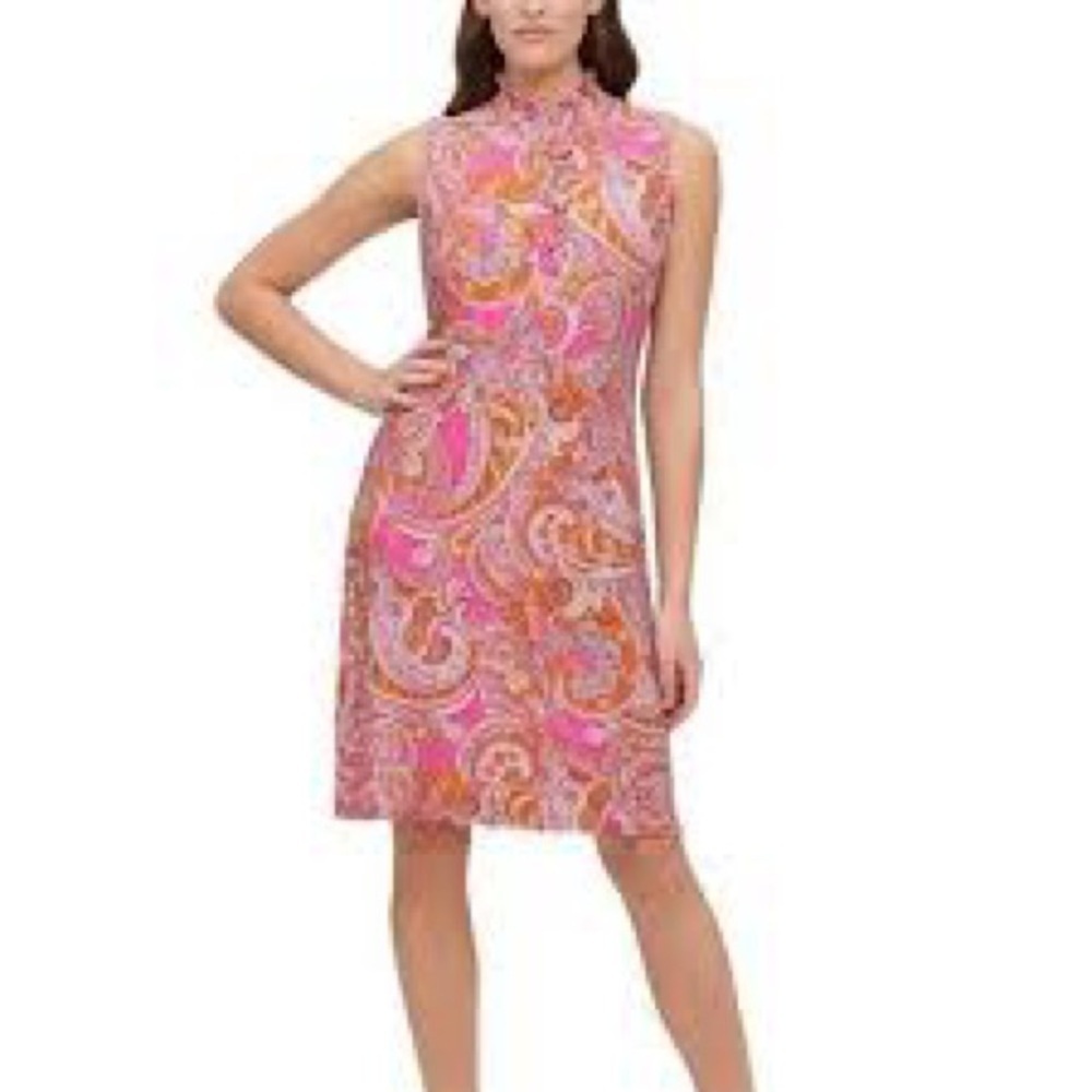 NWT Tommy Hilfiger Pink Paisley Sleeveless Dress, Size 4